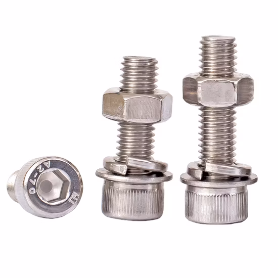Verbindungselemente aus verzinktem Kohlenstoffstahl Gr4.8 DIN933 DIN 931 DIN 601 Titan-Sechskantschraube, Kopfschraubenmuttern und Sechskantschrauben