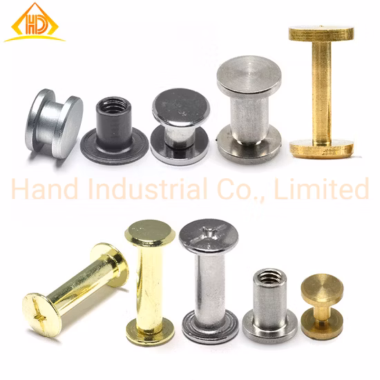 M3 M4 6 8 10 mm SUS304 316 Messing Titan Kupfer Silber Gun Black Leder Holzbrett Griffbindung Chicago Screw Barrel Nut